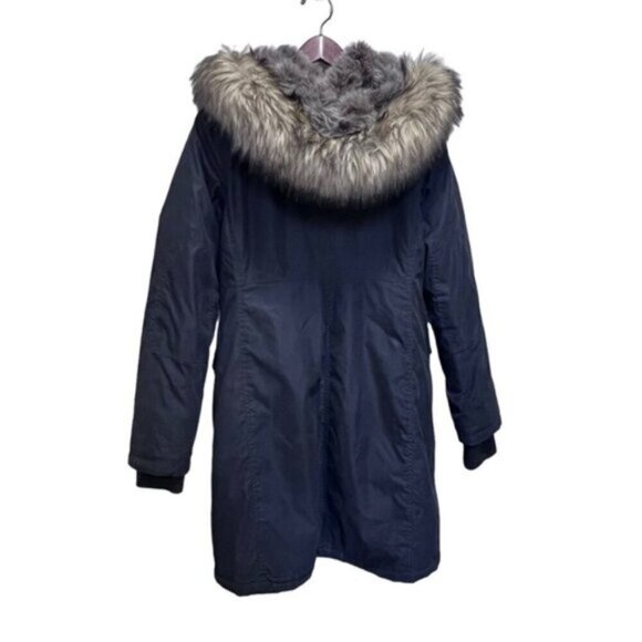 Aritzia TNA Blackcomb Black Parka Hooded Jacket Size Small Winter Coat Faux Fur - Picture 15 of 16
